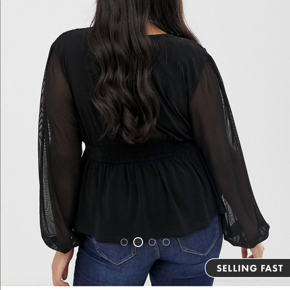 ASOS Curve Tops Asos Curve Long Balloon Mesh Sleeve Poshmark